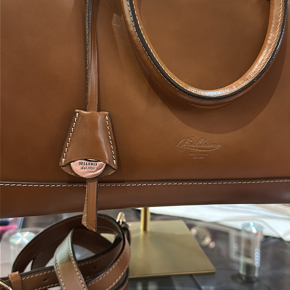 Boldrini Selleria Florentine Vachetta Leather Satchel in Cuoio Brown, EUC - Picture 12 of 16